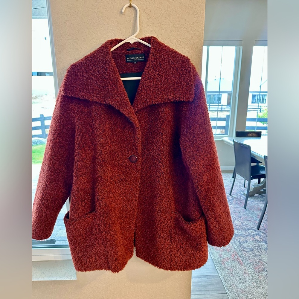 Evelin Brandt Terracotta Textured Coat